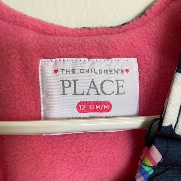 The Childrens Place Snowsuit 12 18 months Girls Rainbow Snow Overalls NWT - Picture 4 of 5